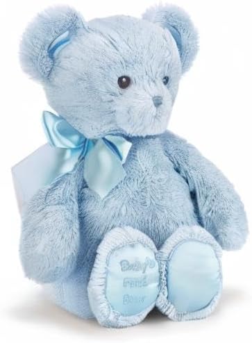 Bearington Baby's First Teddy Bear Plush - 18 Inch Blue Stuffed Animal - Teddy Bear for Baby, Infant, Newborn - Plush Toy Stuffed Dog