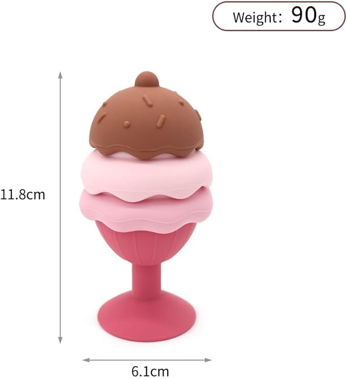Bath Toys, Silicone Ice Cream Stacking Toy, Baby Bath Toy, Connect, Build, Create - Bathtub Toys