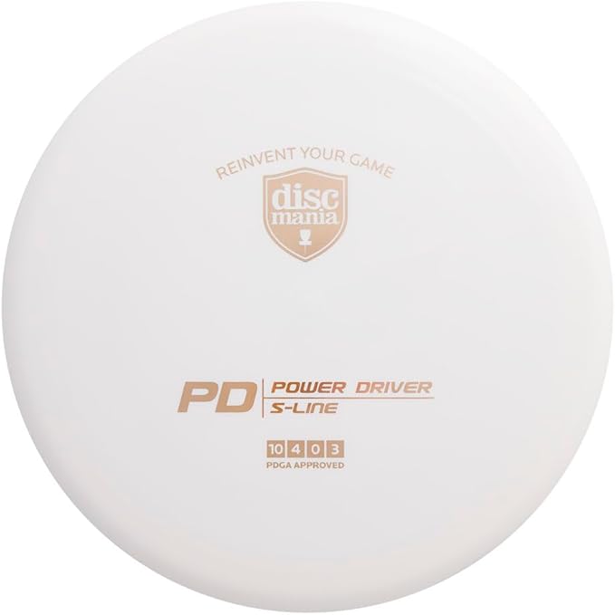 Discmania S-Line PD Disc Golf Distance Driver | Overstable Power Driver for Advanced & Pro Players | Ideal for Control, Accuracy & Headwind Throws | Premium S-Line Plastic | 170-175g (White)