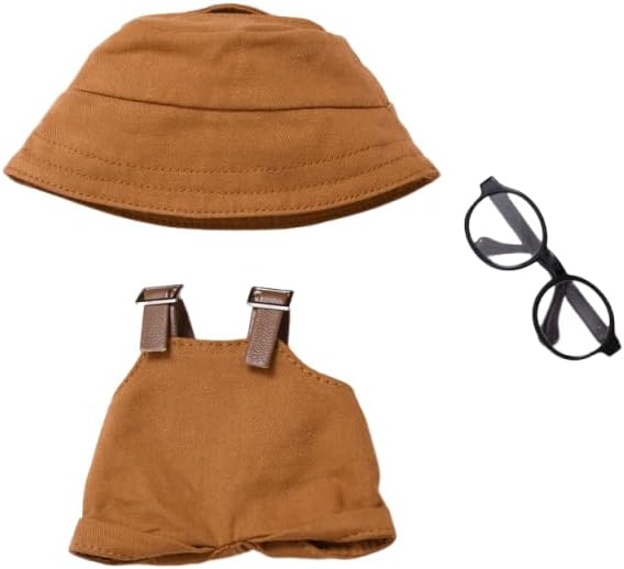 3 Set 17 cm Doll Clothes - 6.7 Inches Cute Dolls Dress - Premium Fashion Accessories, Doll Clothes+Overalls+Glasses Style Bundle,Gifts for Lovers (Style-M)