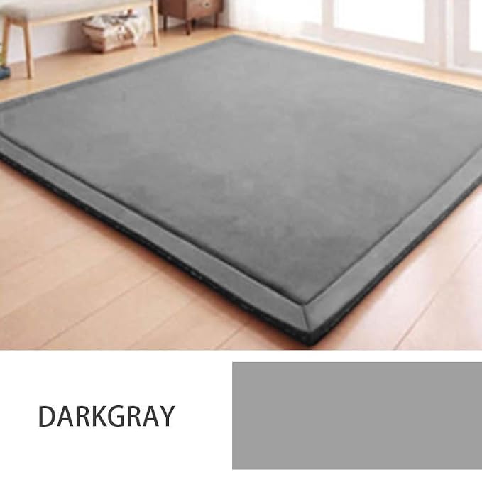 Ultra Soft Play Mat for Floor, 50"x50" Playpen Mat, 1.3" Thick Memory Foam, Non-Slip Tummy Time Mat for Infants, Toddlers, and Kids – Water-Repellent Coral Velvet, Easy Care