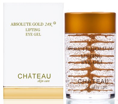 Absolute Gold 24K Lifting Eye Gel - 24 KARAT GOLD, SILK PEPTIDES and HYALURONIC ACID. 1 fl.oz-30 ml. (Fragrance Free, Cruelty Free, Paraben Free, Petroleum Free.)