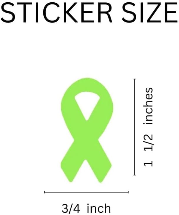 Small Lime Green Shaped Stickers (2 Rolls - 500 Stickers)