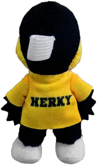 Bobbi-Dobbiez Attachable Plushie University of Iowa Herky Mascot – Attaches to Backpacks, Bags, Shoes, Water Bottles, and More
