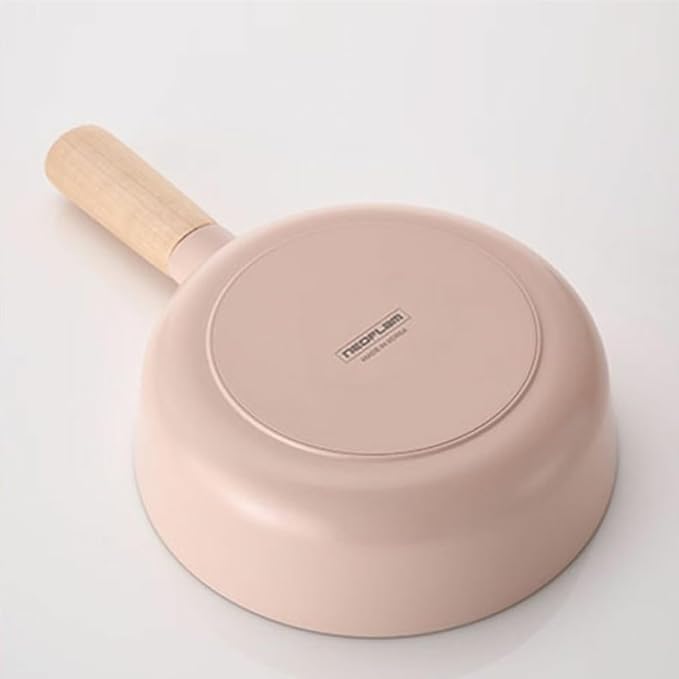 FIKA 7-Inch Stir Fry Mini Wok Pan with Wood Handle, Kitchen Nonstick Ceramic Coating Skillet, Induction Compatible Cookware, Healthy Cooking Omelet Pan, Made in Korea (18cm)