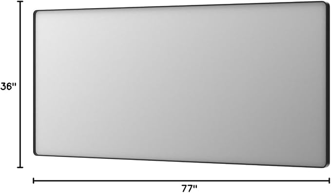 LOAAO 77X36 Inch Black Metal Framed Bathroom Mirror | Matte Black Bathroom Vanity Mirror, Rounded Rectangle, Anti-Rust, Tempered Glass, Hangs Horizontally or Vertically