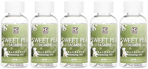 Hosley Sweet Pea Jasmine Fragrance Warming Oil for, Meditation, Yoga, Spa Highly Scented Fragrance Oils for Home 55 ml Bottles Pack of 5