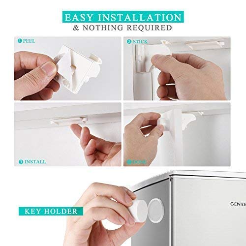 Vmaisi 32 Pack Child Safety Magnetic Cabinet Locks - Children Proof Cupboard Baby Locks Latches - Adhesive for Cabinets & Drawers and Screws Fixed for Protection