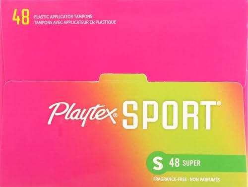 Playtex Sport Tampons Super Absorbency, Fragrance-Free - 48ct | Super Tampons for Women, Feminine Care, Playtex Tampon with 360 Leak Defense (Pack of 2)