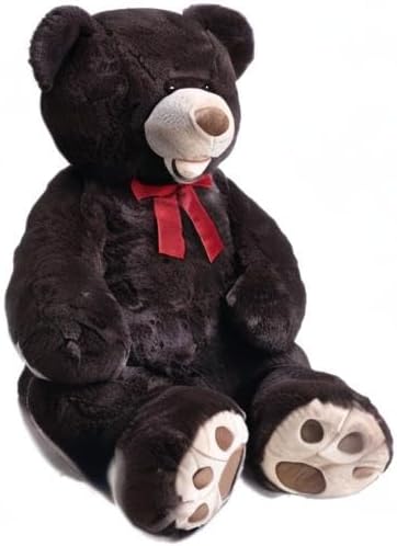 HollyHOME 5 ft Giant Teddy Bear Huge Teddy Bear with Embroidered Paw Big Plush Toy Gift for Girlfriend Kids 60 inches Chocolate Brown