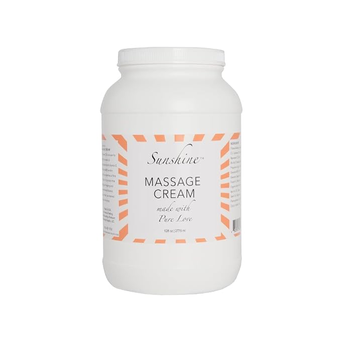 DMS Sunshine Massage Cream, Sunflower Oil, Vitamin E, Aloe Vera, Hydrating, Moisturizing, Skin Soothing, Professional Grade, 1 gallon
