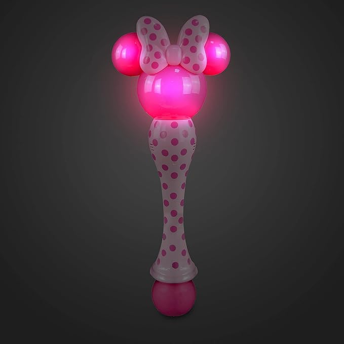 Disney Store Official Minnie Mouse Light-Up Bubble Wand - Perfect for Kids & Fans, Authentic Design, Ideal for Outdoor Play & Parties, Durable & Safe for All Ages