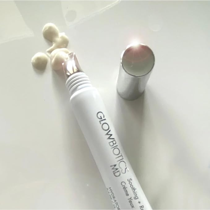 Glowbiotics Soothing + Revitalizing Probiotic Eye Cream: Hydrate, Firm & Reduce Wrinkles, Dark Circles & Puffiness, Peptide-Rich for Youthful Eyes, 0.5 oz