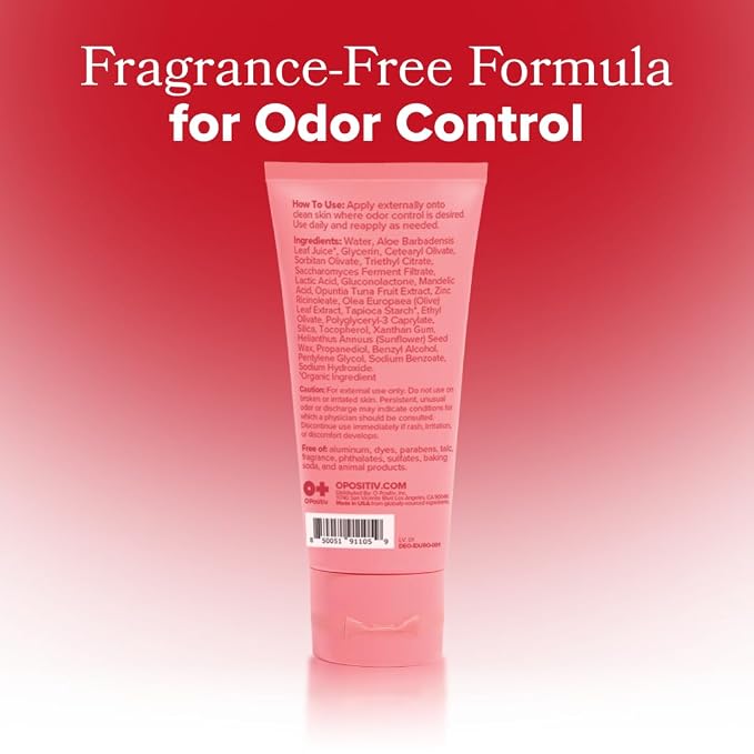 URO Intimate Whole Body Deodorant Cream – Dermatologist Tested, Hypoallergenic, Non-irritating, Aluminum Free, Unscented, Dries Clear – Odor & Moisture Control, Anti-Chafing – 3 Oz Tube (Pack of 1)