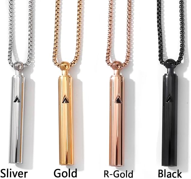 Stainless Steel Anxiety Breathing Necklace, Mindful Breathwork Tool for Stress Relief, Meditation Gifts for Women and Men