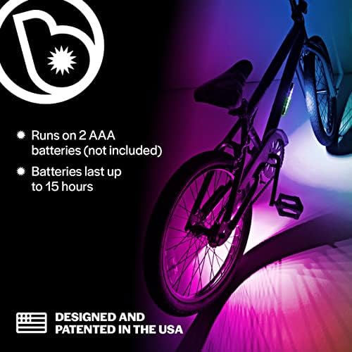 Brightz GoBrightz LED Bike Frame Light - Glowing Bike Underglow Light Bar for Night Riding - 4 Modes Flashing or Steady Glow - Cool Bicycle Lights for Kids, Teens & Adults - Be Cool, Be Safe, Be Seen