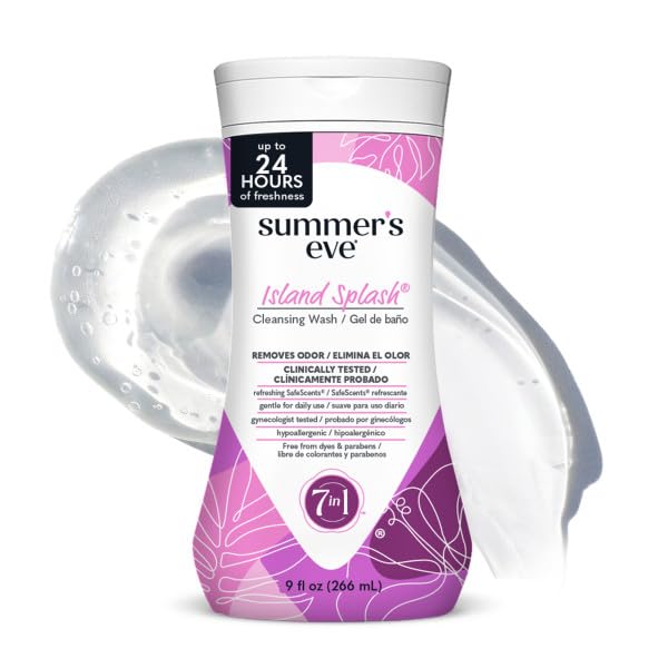 Summer's Eve Island Splash Feminine Cleansing Wash, Daily Intimate Wash, Removes Odor, pH Balanced, Gentle for Sensitive Skin, 9 Ounce (Pack of 12)