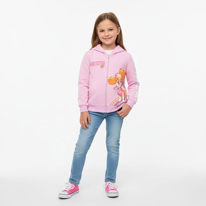 Paw Patrol Nickelodeon Skye Girls Zip Up Hoodie for Toddler and Big Kids