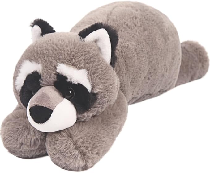 ARELUX Soft 22in Raccoon Stuffed Animals: Raccoon Plush Cute Cuddly Body Pillow Hug Sleeping Fluffy Wild Animal Toys Bed Decor Plushie Doll Friends Family Member