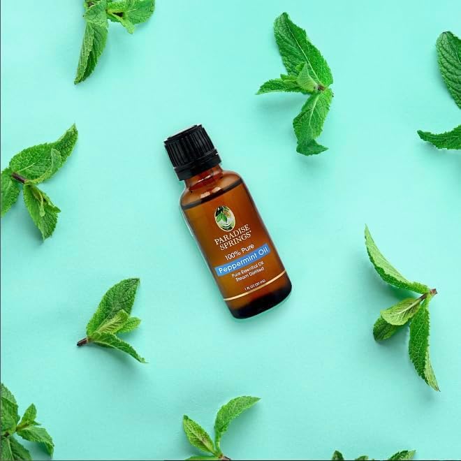Paradise Springs Peppermint Essential Oil 1 fl oz (30ml) | 100% Pure & Natural Peppermint Oil for Aromatherapy, Diffusers, Humidifiers, Massage & Home Fragrance