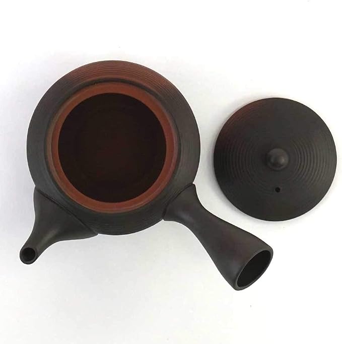 Japanese Teapot Kyusu Tokoname Youhen Clay Teapot 11.8 Fluid Ounces Fusen L161 (1)