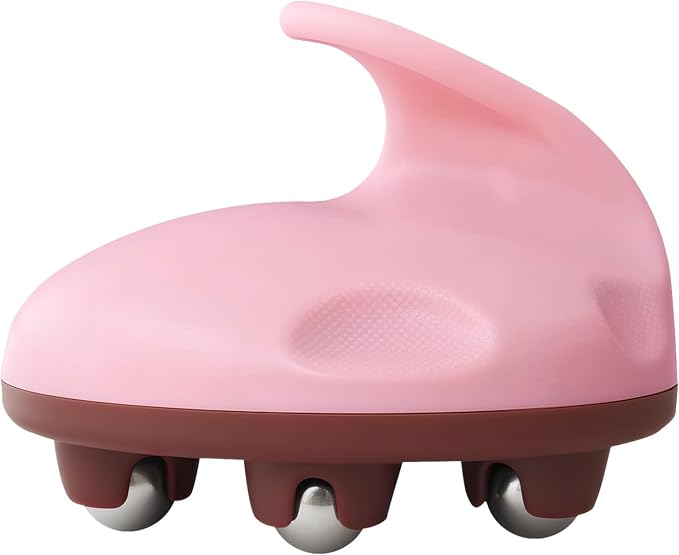 Lymphatic Massage Roller for Cellulite Remover Body Sculpting - Handheld Cellulite Massage Tool for Body Bloat Blood Circulation Lymphatic Drainage Pink