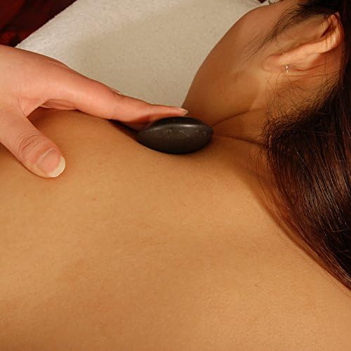 Master Massage Contour Shape Malteser Balsalt Stone for Hot Stone Massage 10 Piece Pack, 1count- Black Lava Hot Stones in Unique Dish