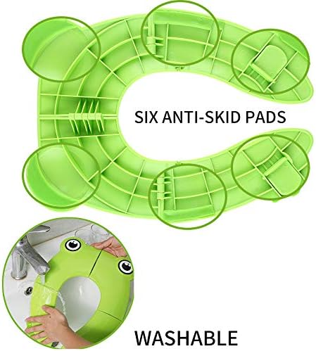 Travel Potty Seat for Toddler - Folding Toilet Seat Cover Travel Potty Training seat for Baby Boy Girl Toddler Kid Upgrade 6 Non Slip Pad FABUDERFUL