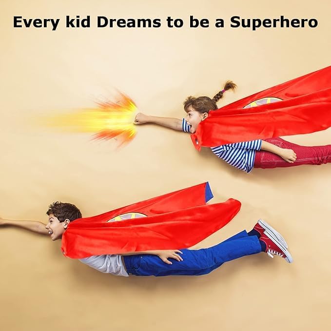 InPoTo Superhero Capes for Kids,Hero Capes and Masks Fit for 4-12years old boy and girls Dress up and Holiday Costumes.