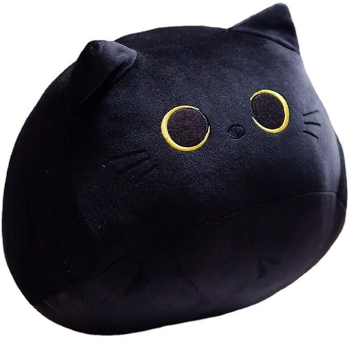 Cat Stuffed Animal Cute Cat Plush Doll Toy (Including Tail 7.8 inch) for Girls Boys Christmas(Black cat 20cm)
