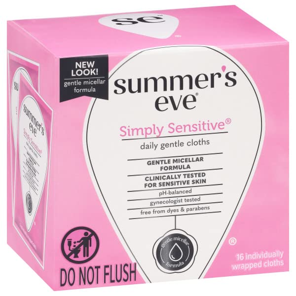 Summers Eve Cleansing Cloths 16 Count Simple Sensitive (6 Pack)