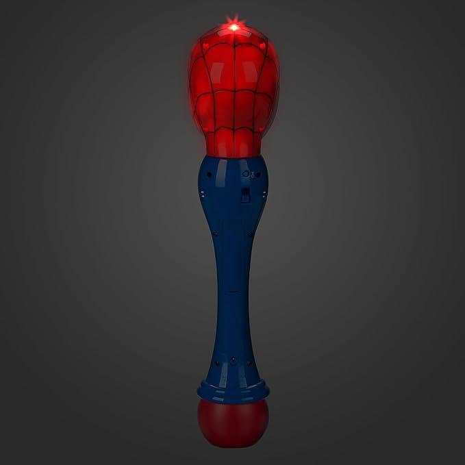 Disney Store Official Spider-Man Light-Up Talking Bubble Wand - Perfect for Kids & Fans, Authentic Design, Ideal for Outdoor Play & Parties, Durable & Safe for All Ages
