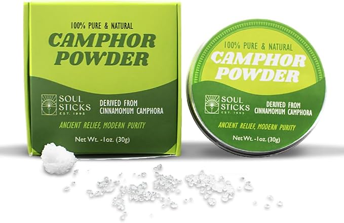 SOUL STICKS Natural Camphor Powder,Pure Camphor for Aromatherapy & Puja - Alcanfor en Bloques, Alcanfor en Bolitas, Kapoor for Pooja (30 Grams (Powder))