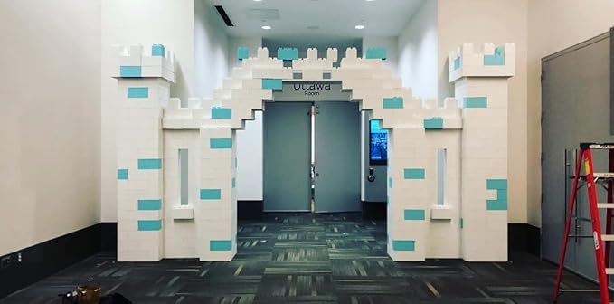 EverBlock 3” x 6” Quarter Size Plastic Modular Block Bulk Pack | Giant Building Blocks | Easy to Connect & Reuse | Indoor & Outdoor Use | Build Displays & Structures | Light Blue