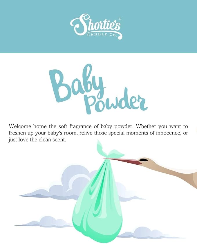 Baby Powder Scented Natural 3 Wick Candle, Essential Fragrance Oils, 100% Soy, Phthalate & Paraben Free, Clean Burning, 14.5 Oz.