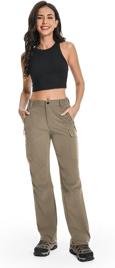 Moosehill Women's Hiking Pants Lightweight Quick Dry Water Resistant Cargo Travel Work Summer Pants for All Seasons