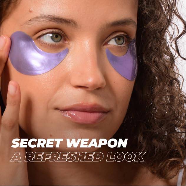 Vitamasques Lavender Hydrogel Eye Pads For Puffy Eyes & Dark Circles - Refresh in 15 minutes - Formulated in Korea - 16 Pairs / 32 HydroGel Eye Pads