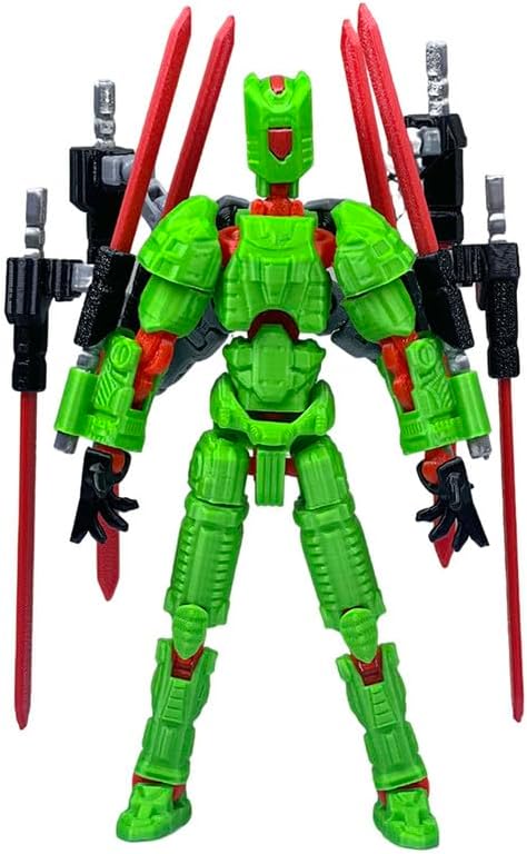 T13 Action Figure Set (Assembly Completed),3D Printed Multi-Jointed, Desktop Decorations for Game Lovers Toys,5.5Inch (Red and Green)