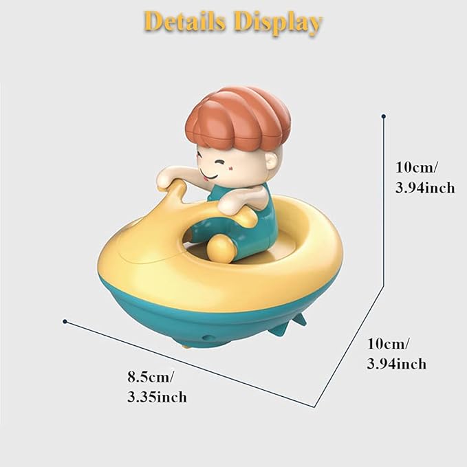 Windup Speed Boat Bath Toy, Funny Bathtub Yacht Toy Clockwork Ski Jet Ship Toy Boat Tub Toy Yacht Water Toy for Boys and Girls (Blue-red)