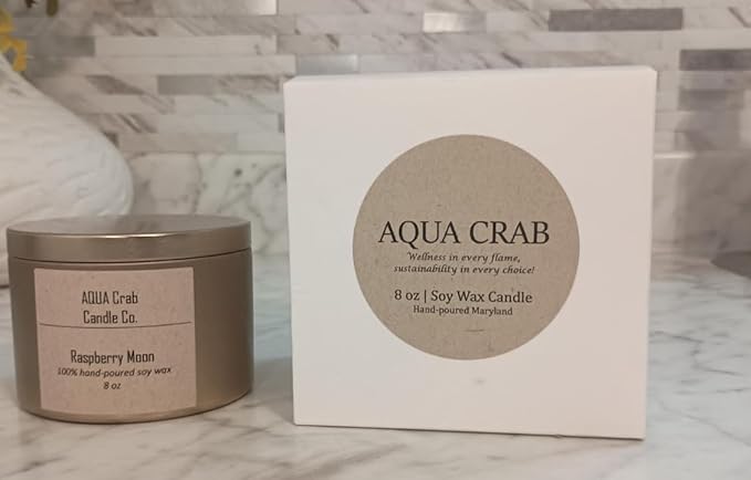 Raspberry Moon Soy Candle, Sweet Berry and Floral Scent, Hand-Poured, Cotton Wick
