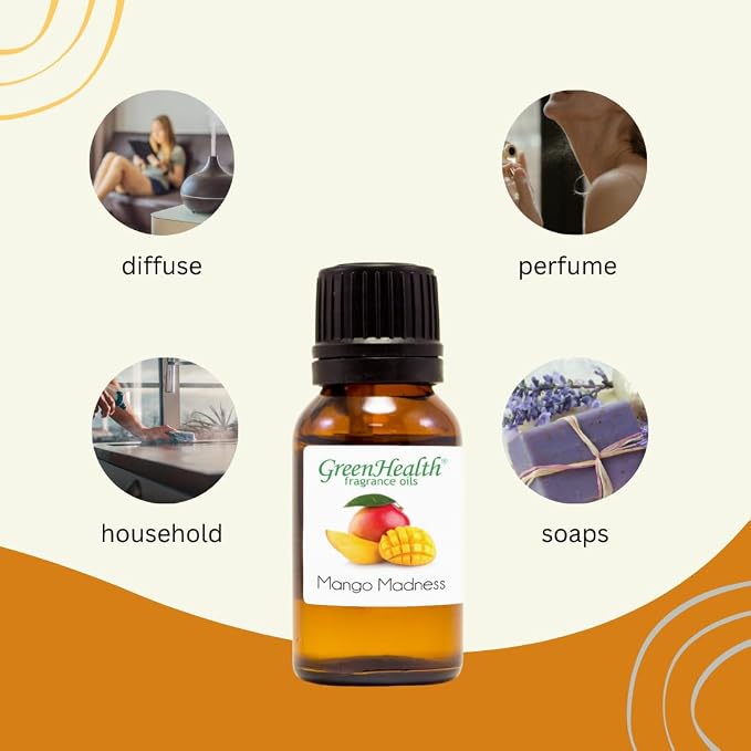 1 fl oz Mango Madness Fragrance Oil (Glass Bottle w/Euro Dropper) - GreenHealth