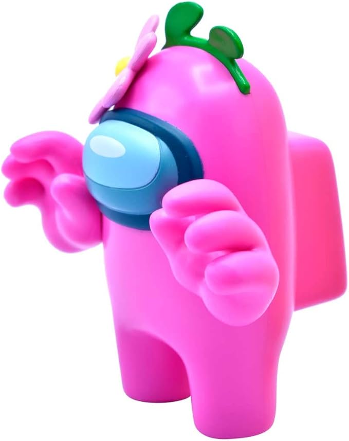 Just Toys Among US 5″ Collectible Figure – Pink with Flower | Officially Licensed, Collector's Window‑Box Packaging