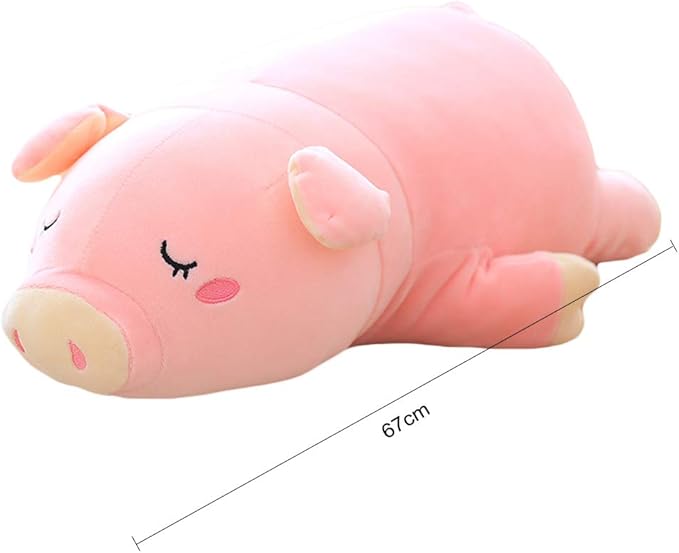 EHOTONG Pig Plush Pillow, Piggy Soft Hugging Pillow Funny Cute Pig Stuffed Animal Toys Christmas Birthday Girlfriend Gift, 27 inch