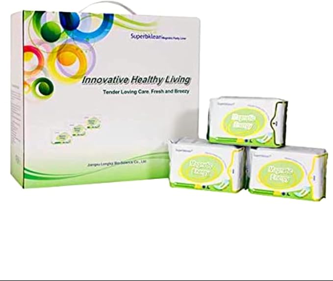 Longrich Pads Superbklean Magnetic Sanitary Napkin & Panty Liners, Anion, Far Infrared (Panty Liners for Daily Care, 30 Pads)