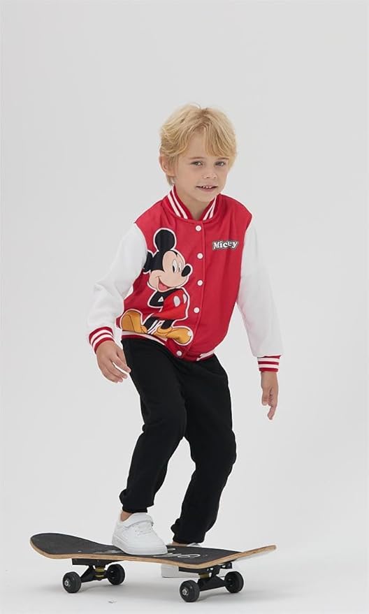 Disney Minnie Mickey Stitch Princess Frozen Marvel Jacket Lightweight Coat Button up Color Block Sweatshirt Sizes 2-14 Years