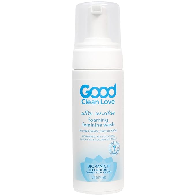Good Clean Love Ultra Sensitive Foaming Feminine Wash, 5 Oz (1-Pack) | Ph-Balanced Gentle Vaginal Cleanser With Natural Ingredients. Water-Based. Soothing Intimate Care