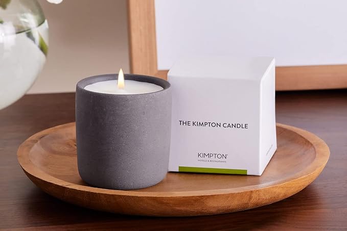 Kimpton Hotel Candle - with Notes of Citrus, Green Tea, and Musk - Soy Blend Wax in Matte Concrete Grey Vessel (2 oz.)