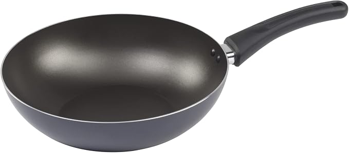 GoodCook Everyday Nonstick 11-Inch Stir Fry Pan, Deep Walled Skillet for Easy Mixing, Even-Heating Aluminum Wok, Ergonomic Handle, Charcoal Silicone Lacquer, Black Frying Pan