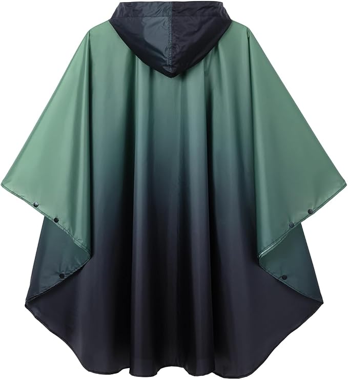 Fashion Hooded Rain Poncho Waterproof Raincoat Jacket with pocket for Women/Men/Adult