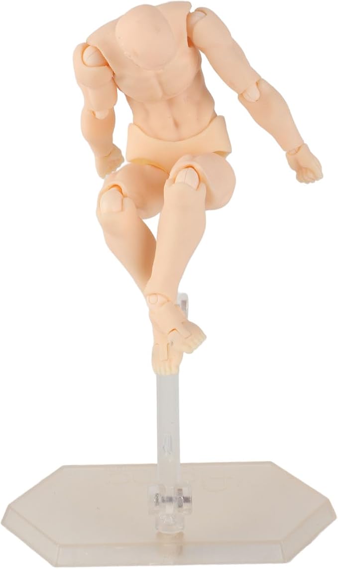 PVC Drawing Figure Action Mannequin, PVC Drawing Figure Model Drawing Figure Mannequin, Action Figure Body, for Sketching, Painting, Drawing, Female Artist (Male) (Man #11)